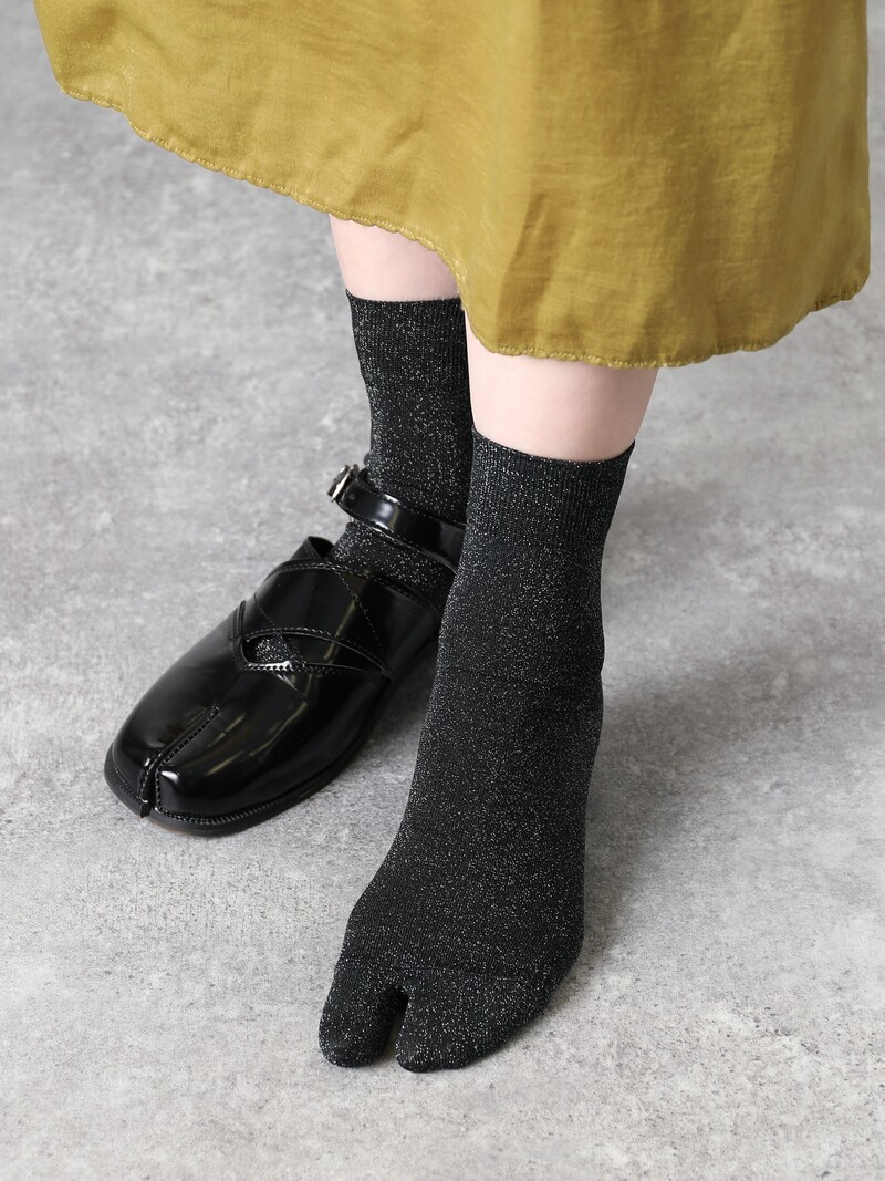 Feine glitzernde Tabi Low Crew-Socken