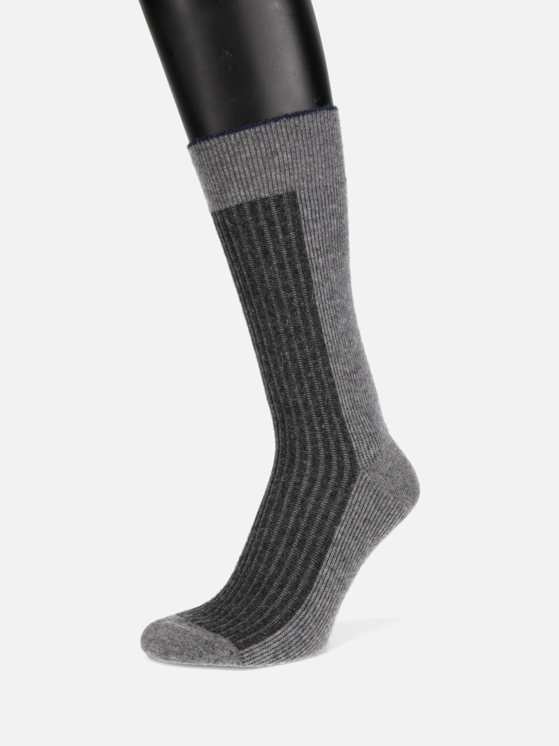 Merino Bicolore Rib Linking Crew Socks M