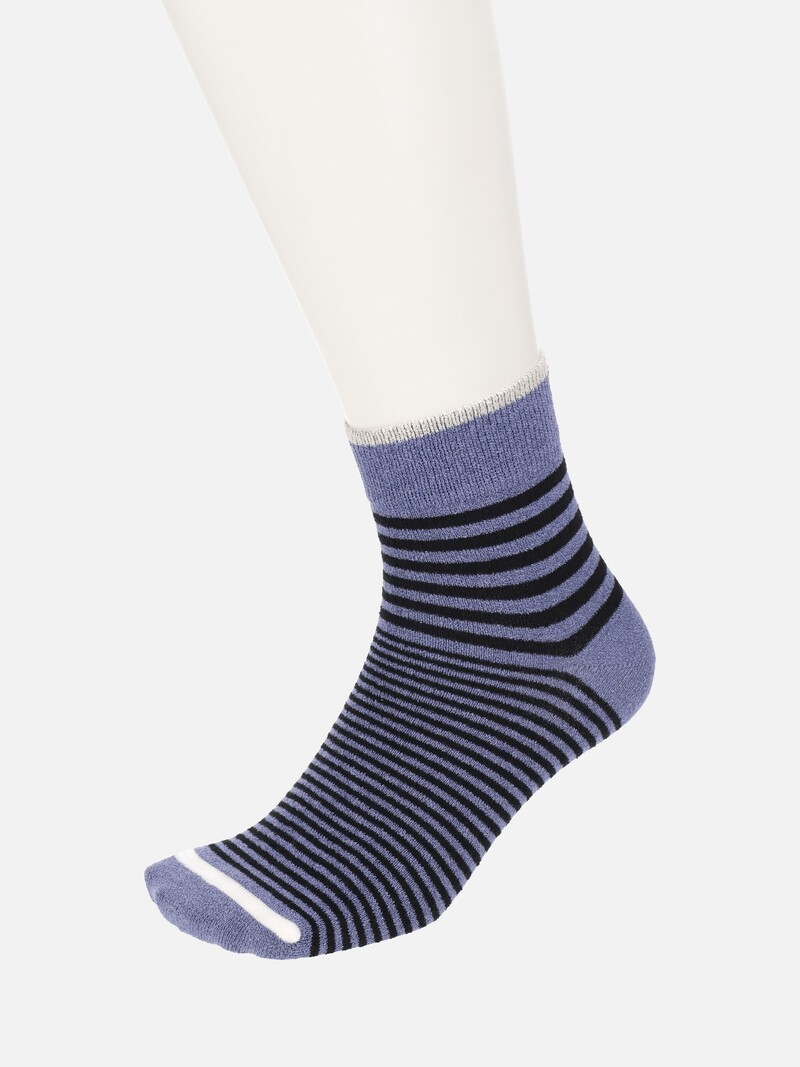 Kurze Socken aus Bouclé-Garn mit Marinestreifen M