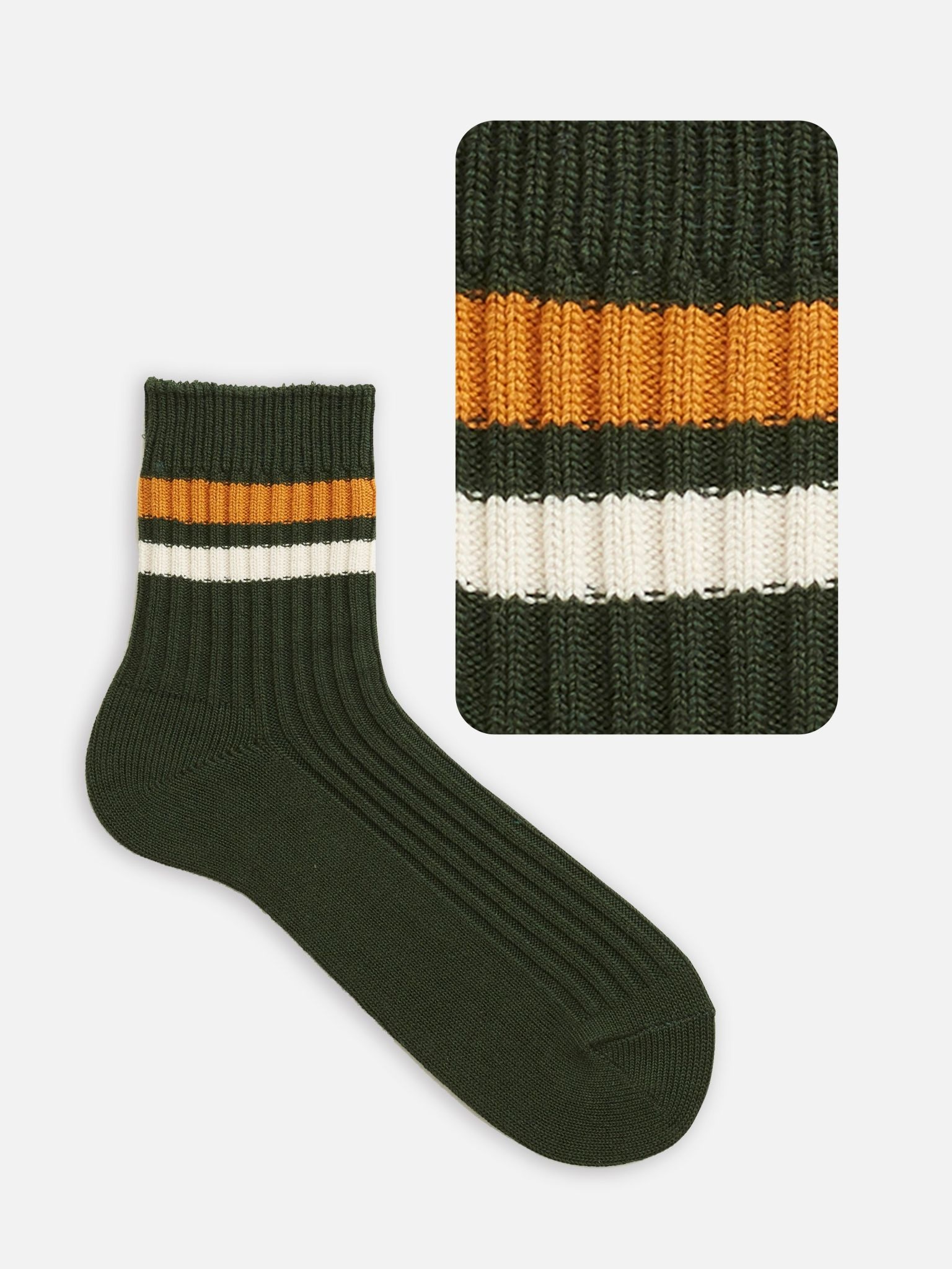 Calzino a coste con 2 strisce e orlo L