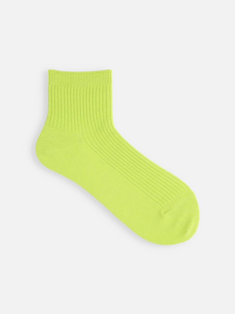 Classic 2x2 Ribbed Plain Ankle Socks L