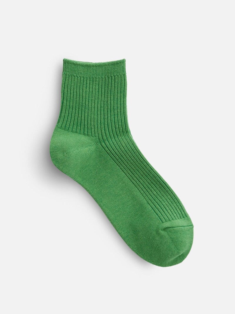 Classic 2x2 Ribbed Plain Ankle Socks L