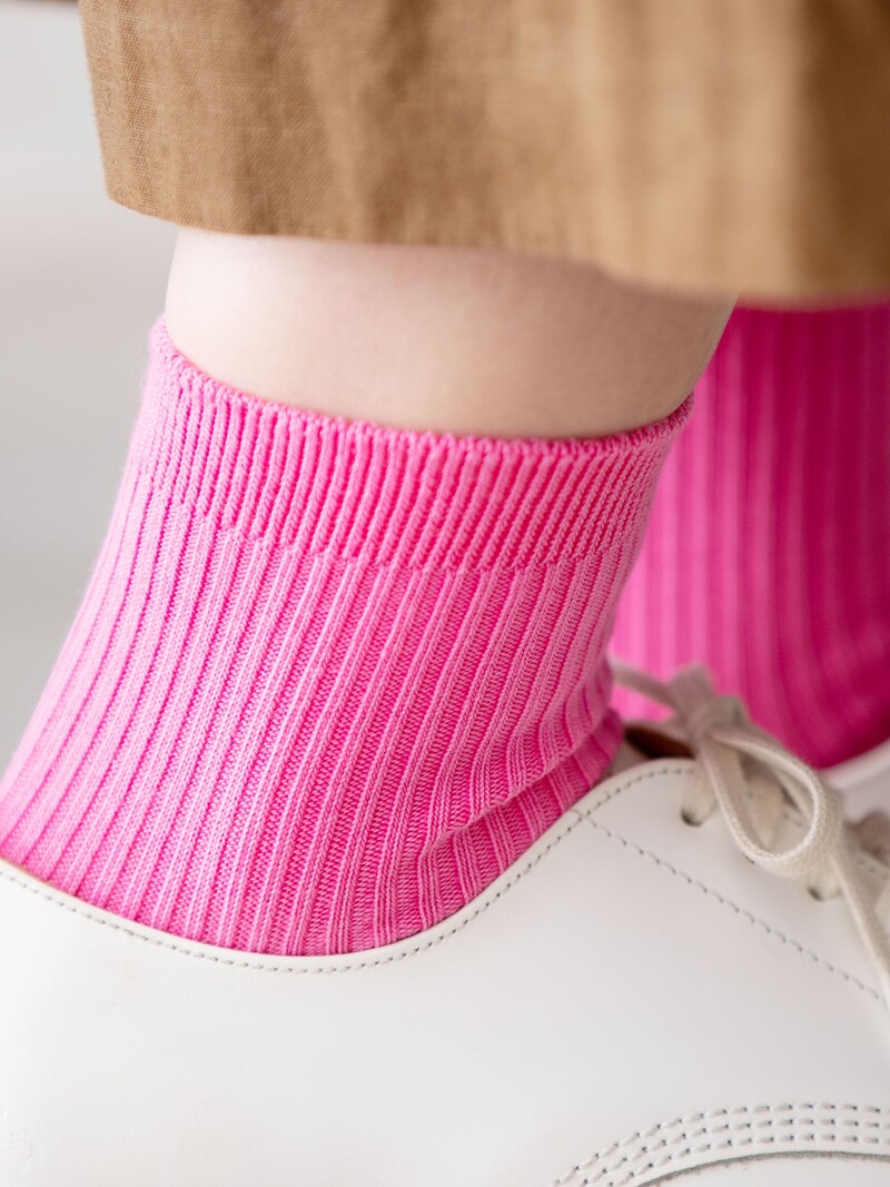 Classic 2x2 Ribbed Plain Ankle Socks L