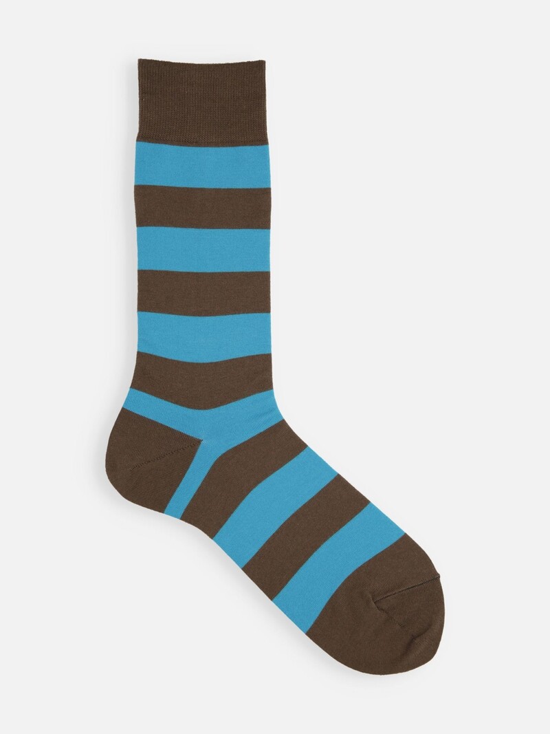 Schicke Socken mit breiten Streifen bis zur Wadenmitte M
