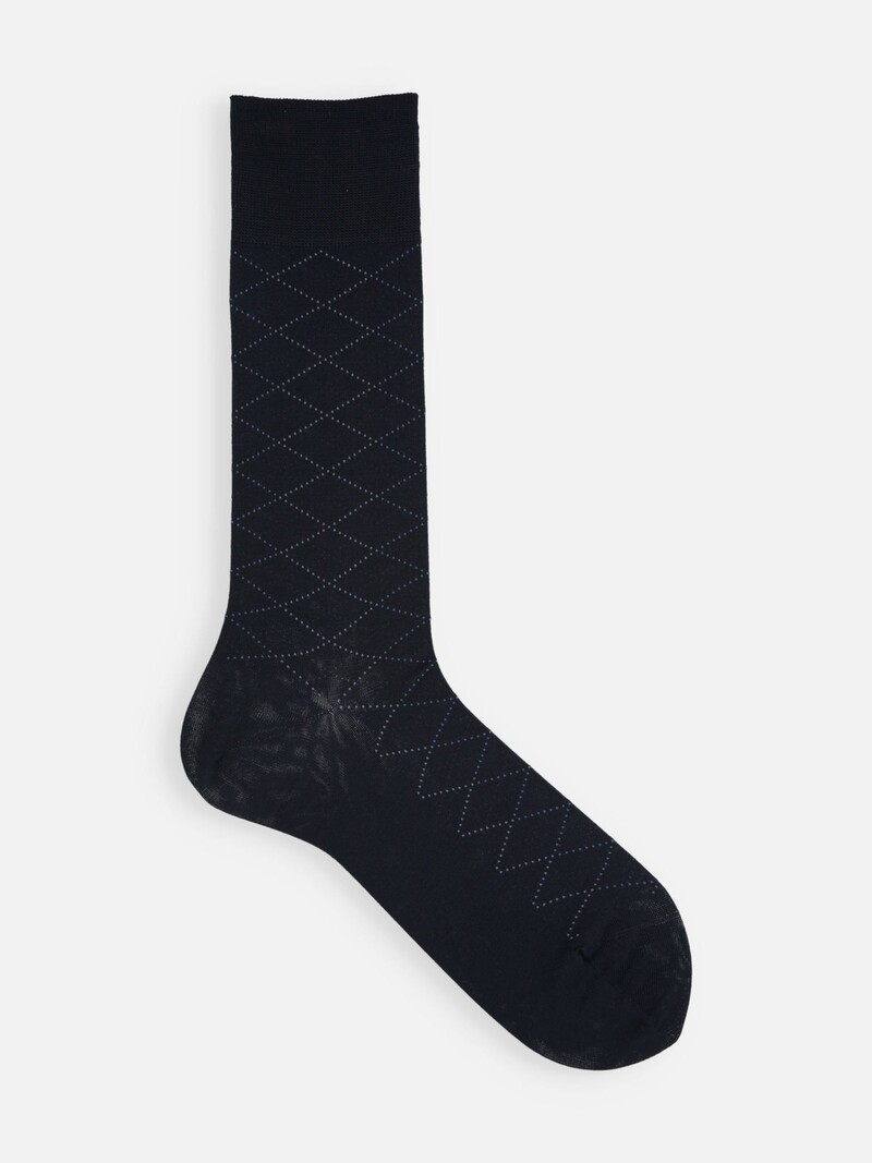 Stitched Diamond Mid-Calf Socks M
