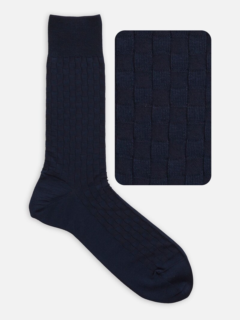 Damier Pattern Mid-Calf Socks M