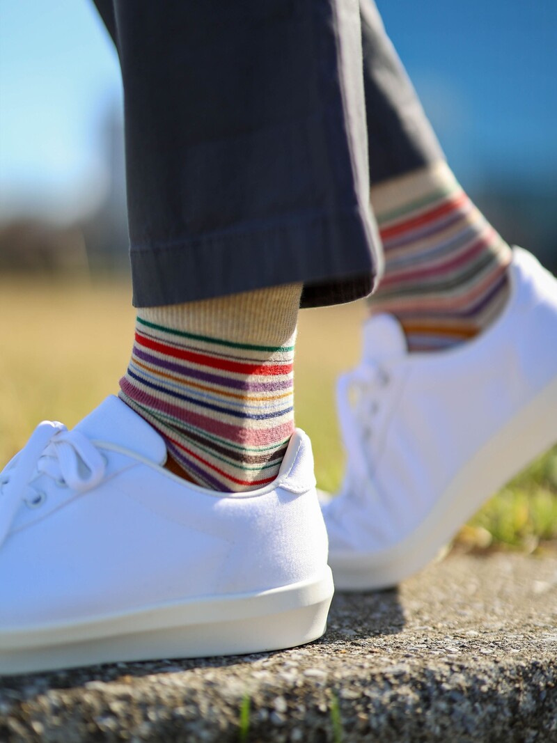 Multi-Stripe Korte Sokken M