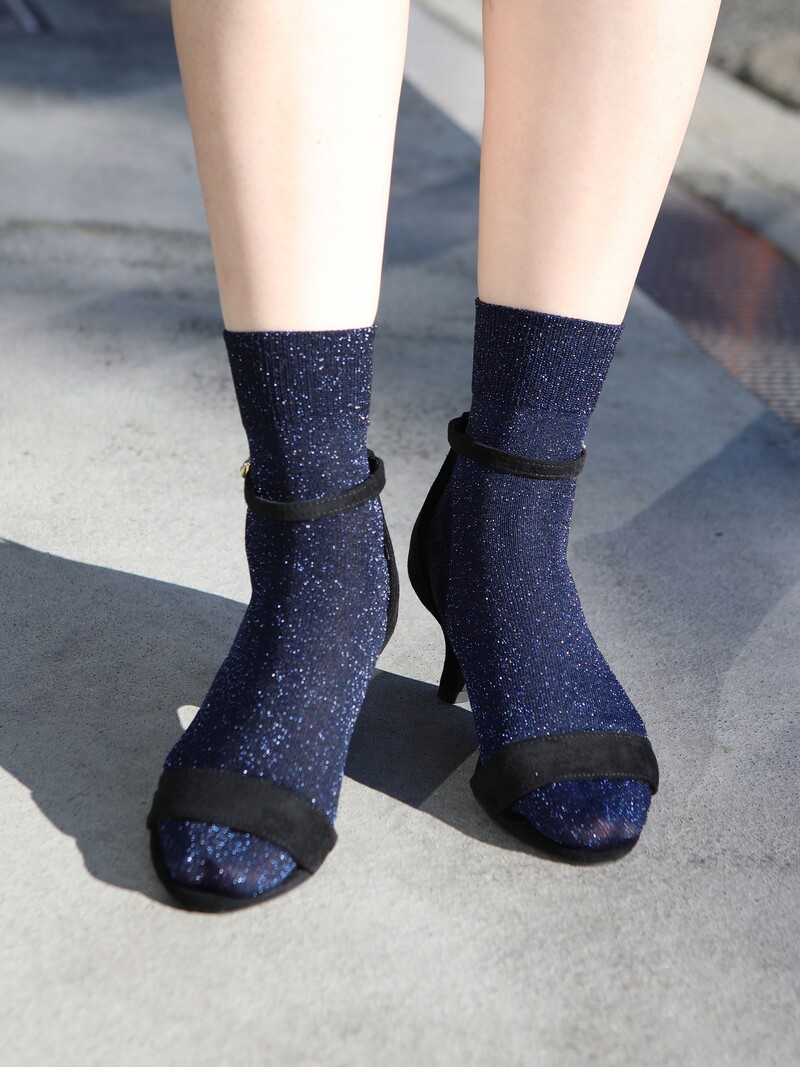 Sparkly Ankle Socks L