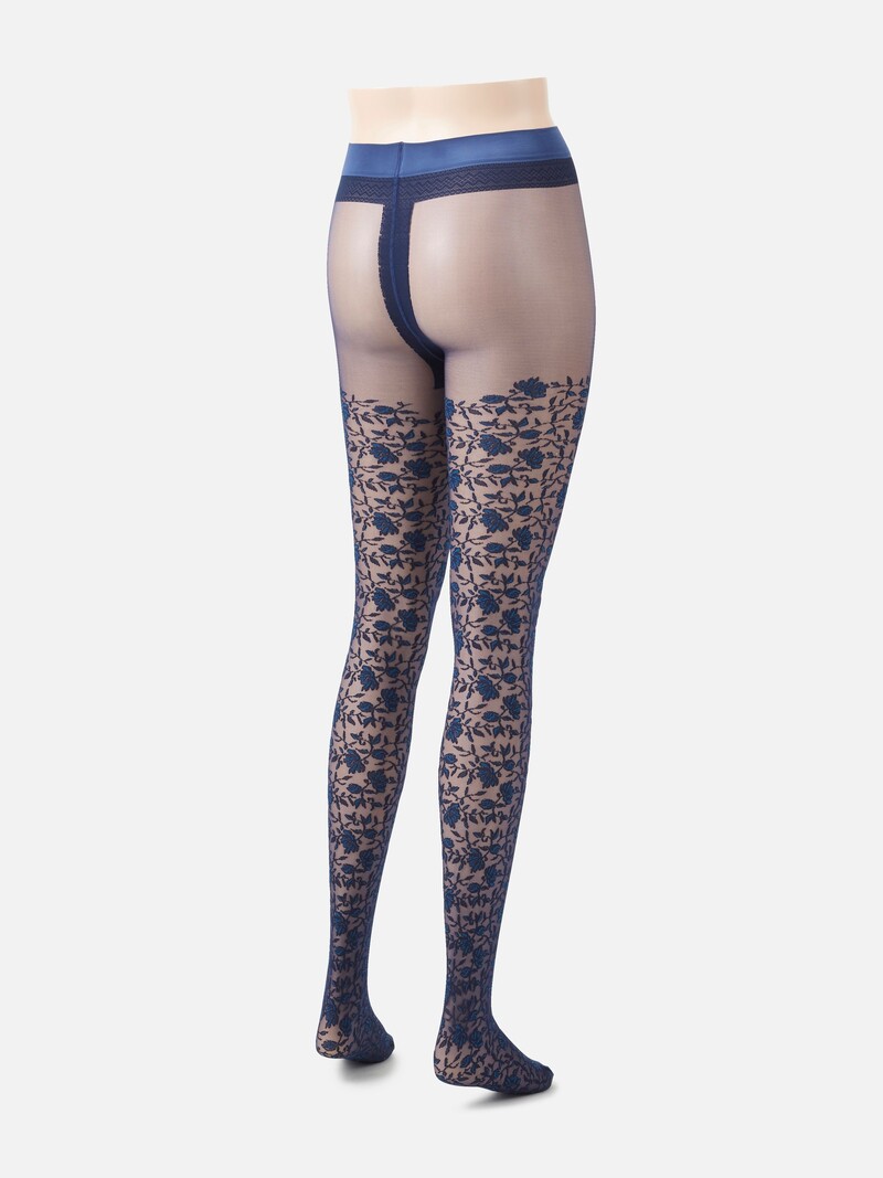 Collant Noir Élégance florale femme - Fantaisie Dim