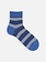 Wide Stripe Cotton/Linen Short Socks