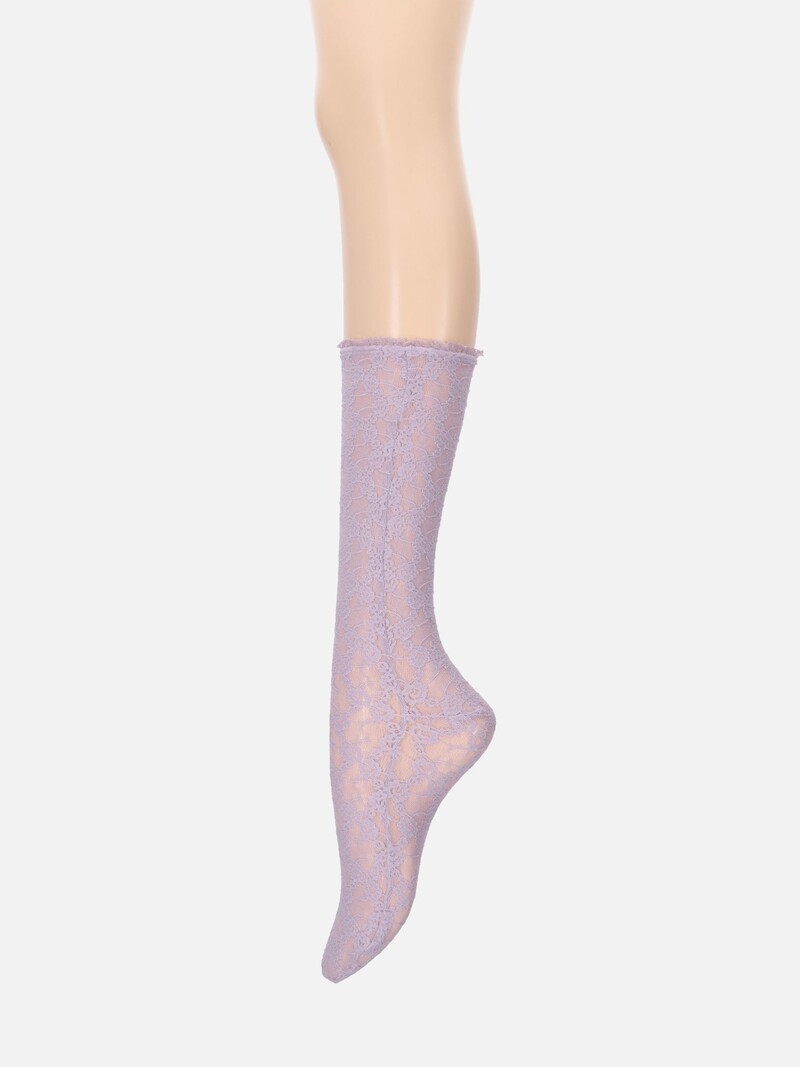 Rose Buds Lace High-Cut Socks