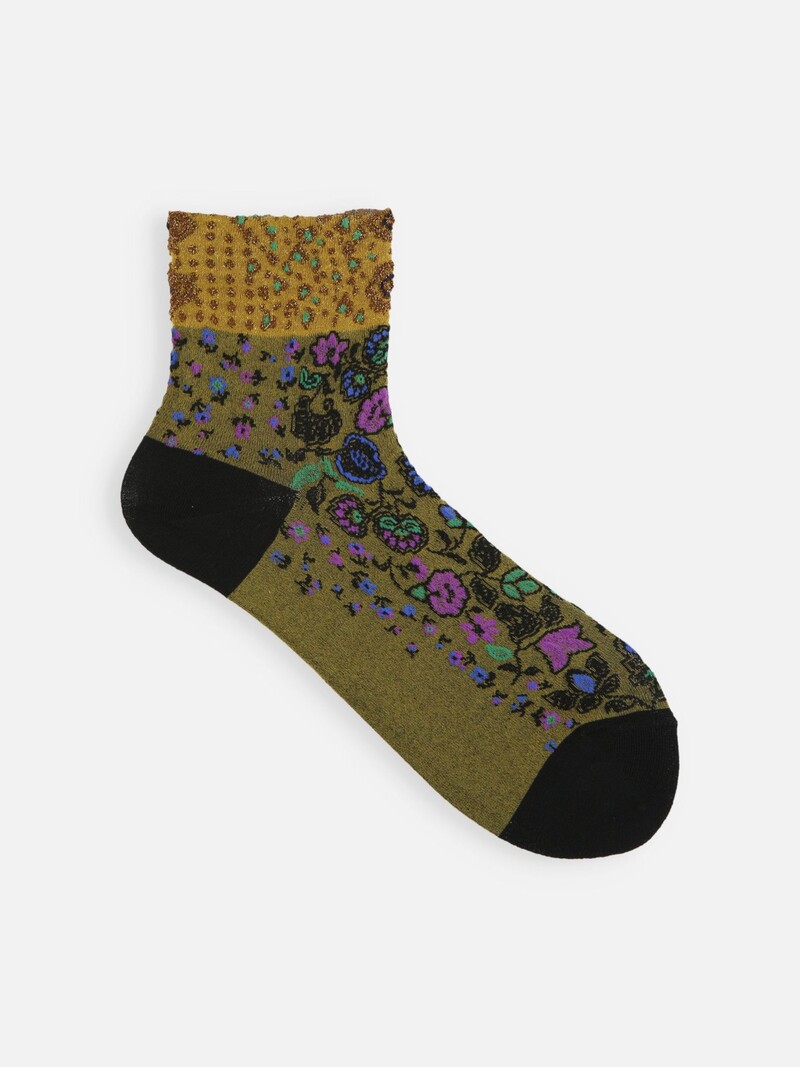 Flower Garden Float Low Crew Socken