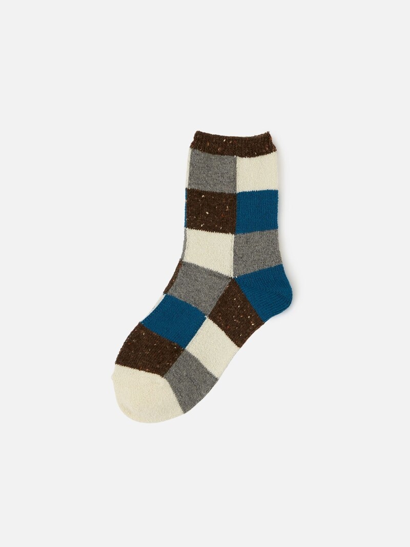 Mi-chaussette Patchwork laine Enf.16-18cm