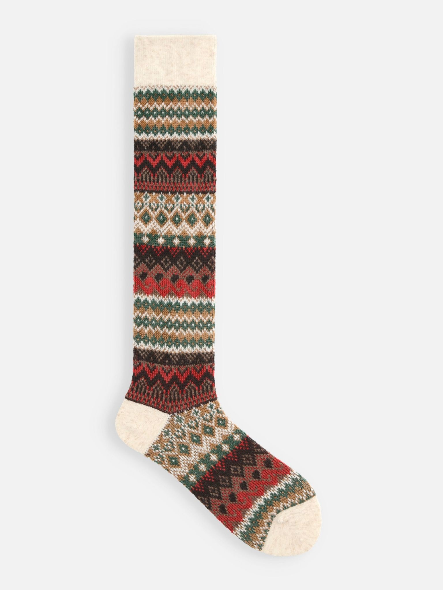 Fair Isle Jacquard Knee High Socks