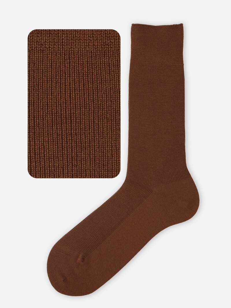 Luxe Merino Wool 1x1 Rib Crew Socken Herren