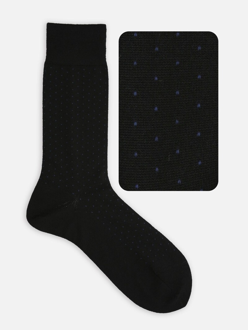 Merino Wool Pindot Mid-Calf Socks M