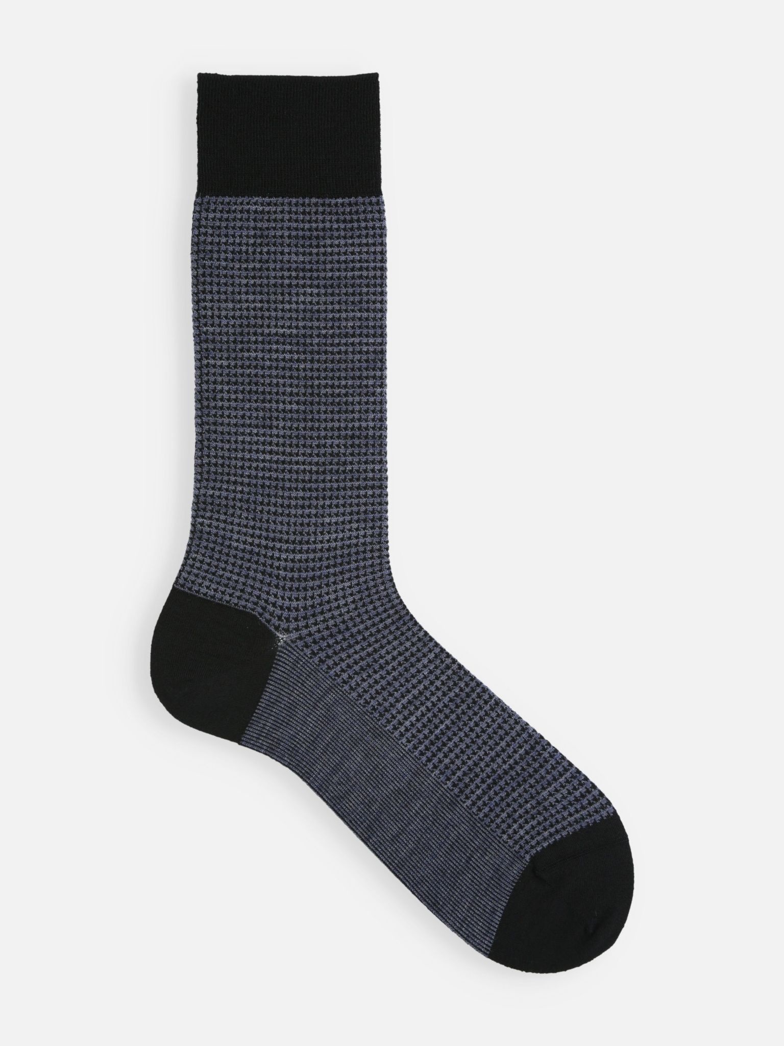 Merino Wool Houndstooth Mid-Calf Socks L