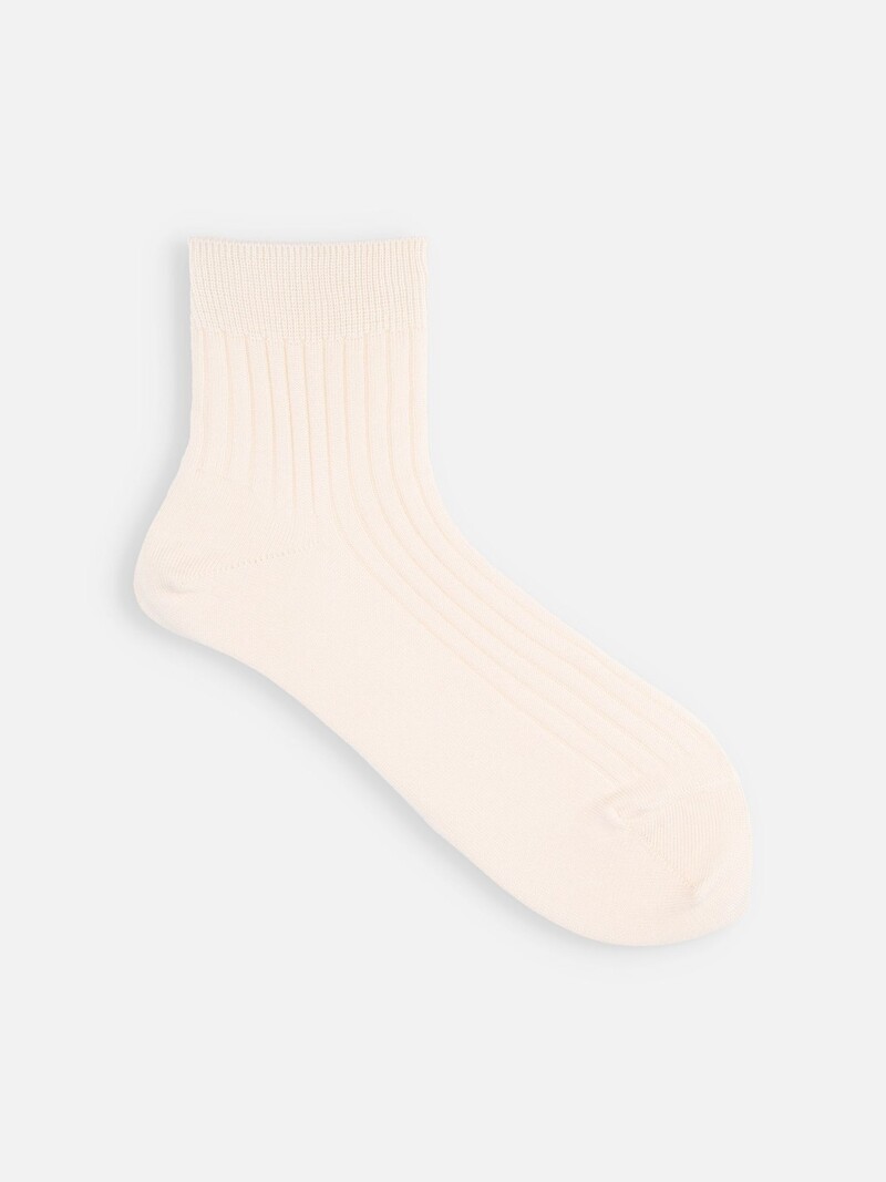 Organic Cotton Socks in Cream Rib