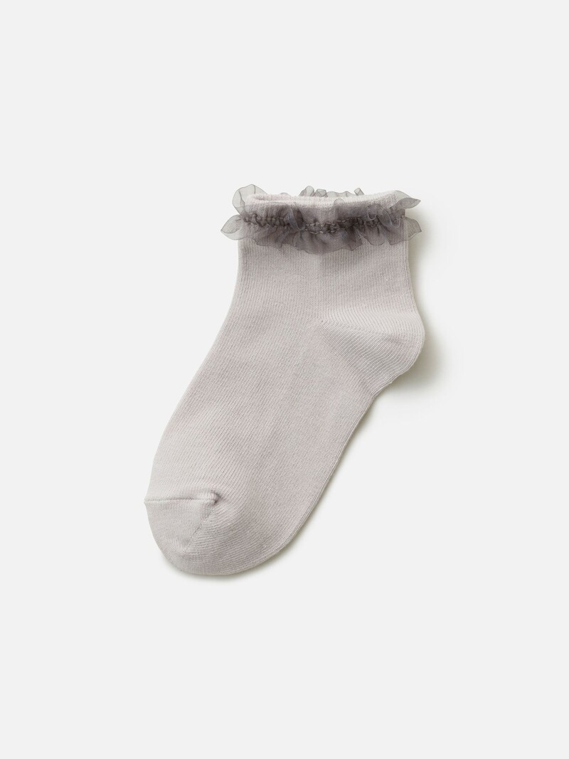 Calcetines tobilleros lisos con lazo de organza para niño 16-18cm