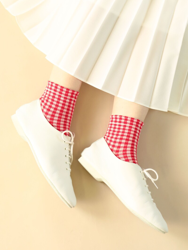 Niedrige Crew-Socken mit Gingham-Karomuster