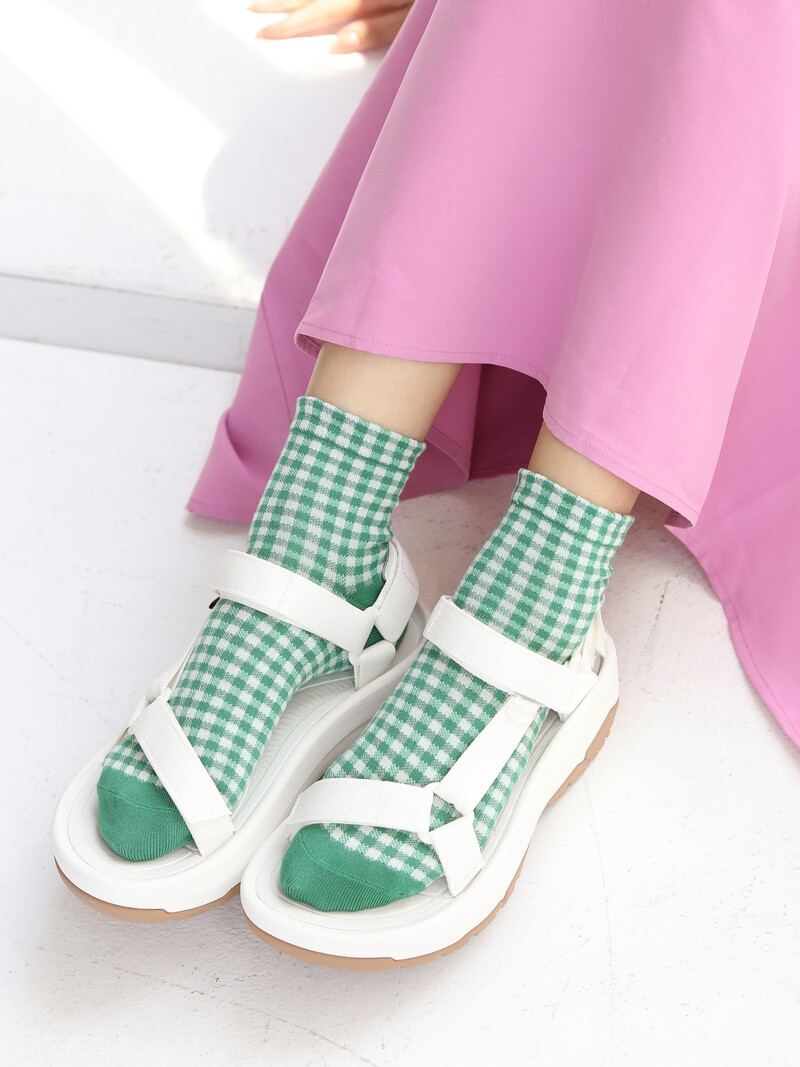 Gingham Check Low Crew Socks