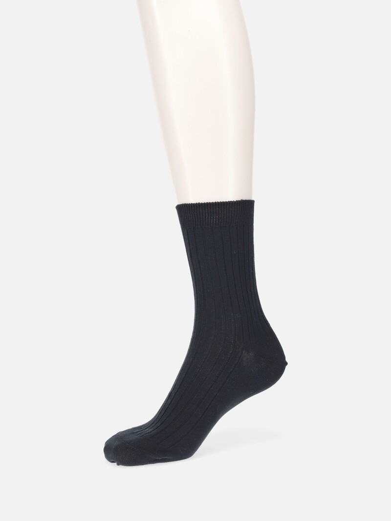 100% Cotton Ribbed Mid-Calf Socks