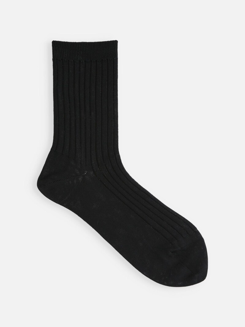 Black Regular Socks in Pure Cotton