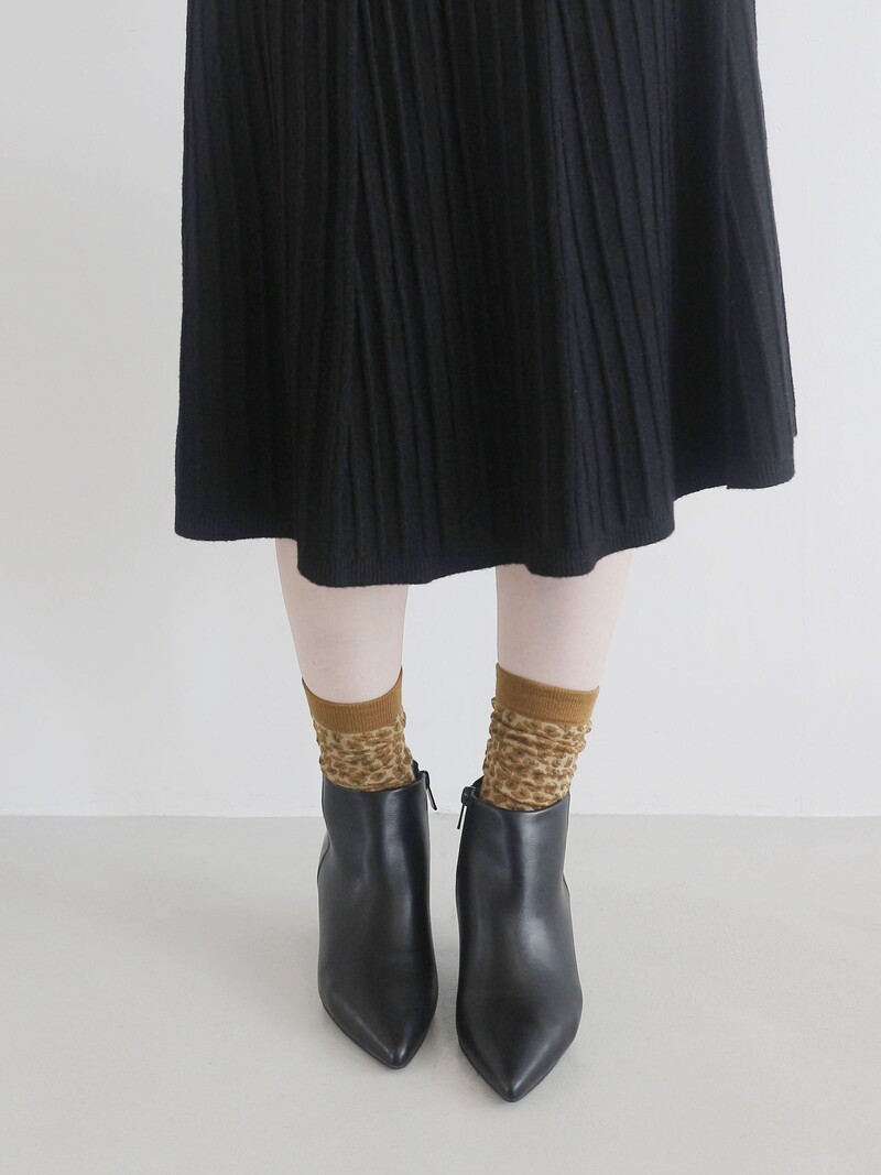 Crew-Socken aus Wolle mit Leopardenmuster
