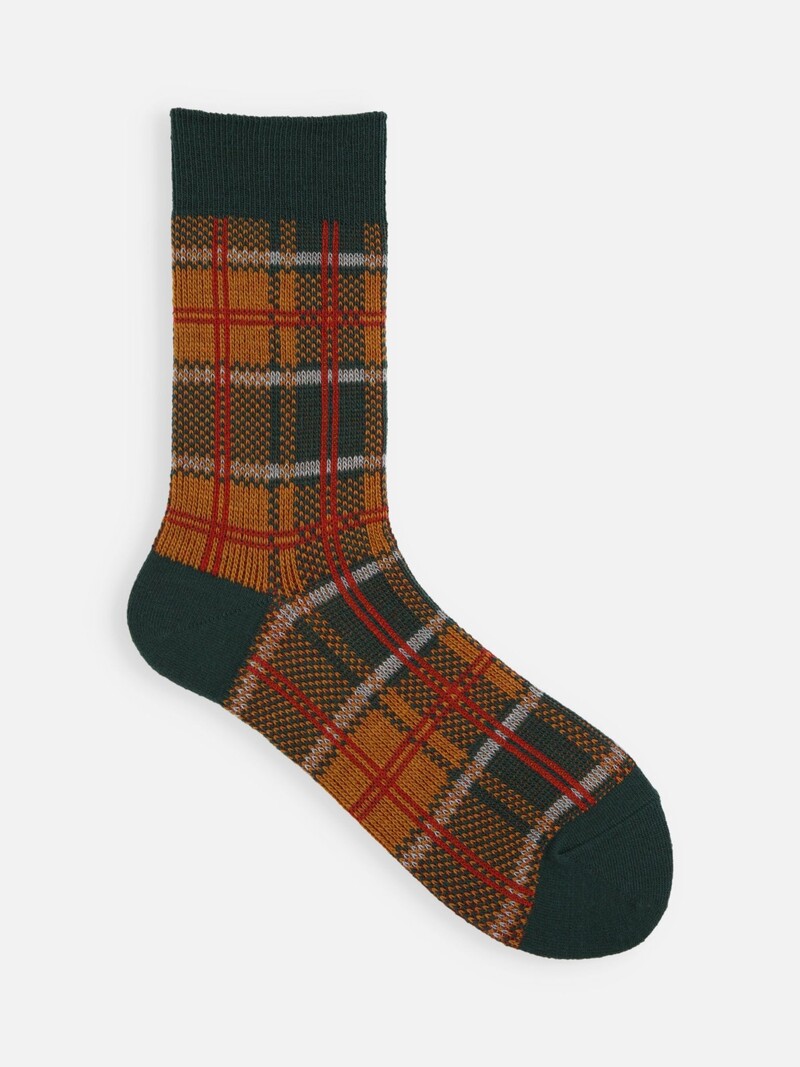 Jacquard-Crew-Socken mit Tartan-Karomuster