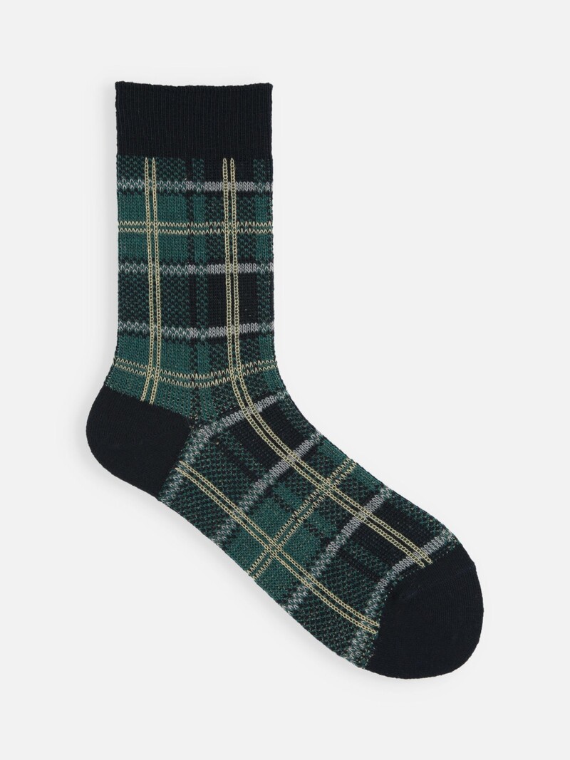 Jacquard-Crew-Socken mit Tartan-Karomuster