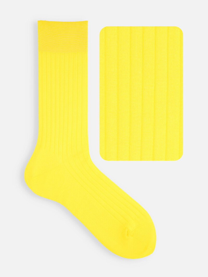 Chaussettes hautes 100% coton - jaune