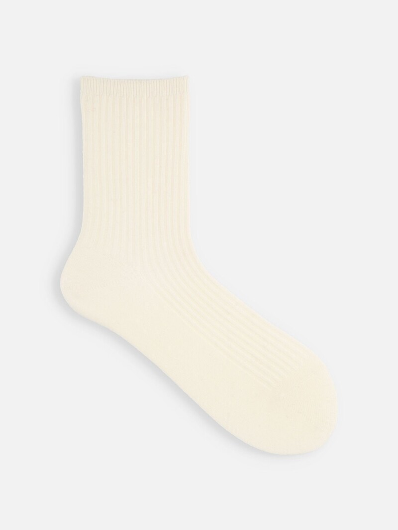 Klassieke geribde sokken van merinowol met ronde hals