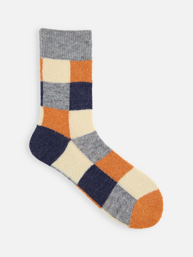 Woll-Patchwork-Socken S