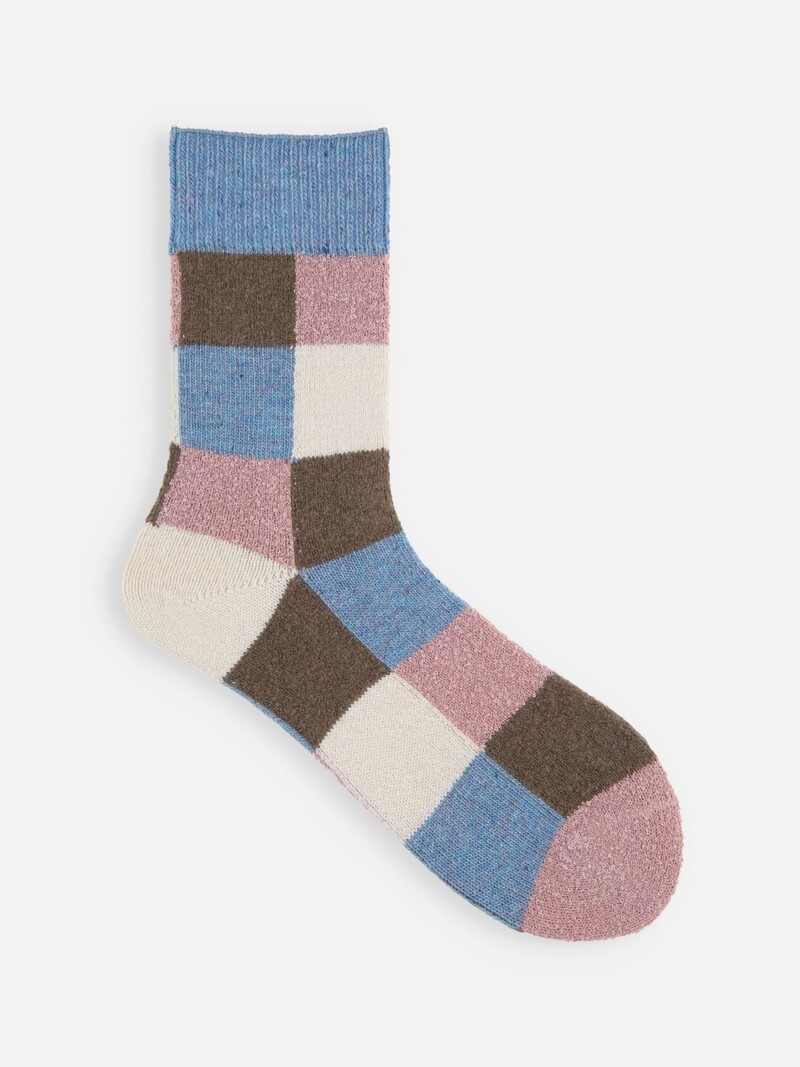 Woll-Patchwork-Socken S