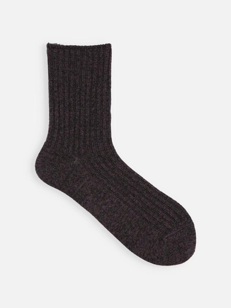 Heathered Twisted Yarn Crew Socks