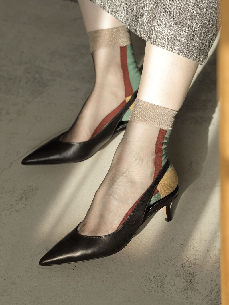 Calcetines paneles lana/color transparente