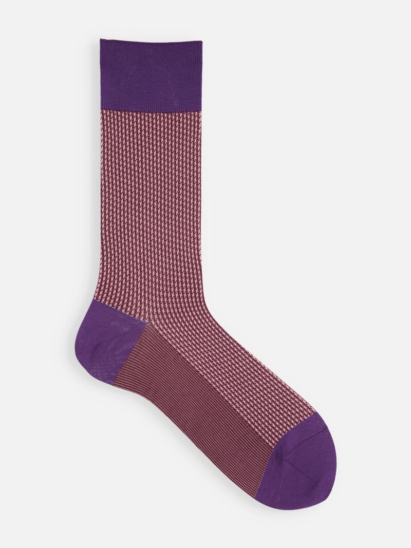 Meias jacquard pied-de-poule até a panturrilha L