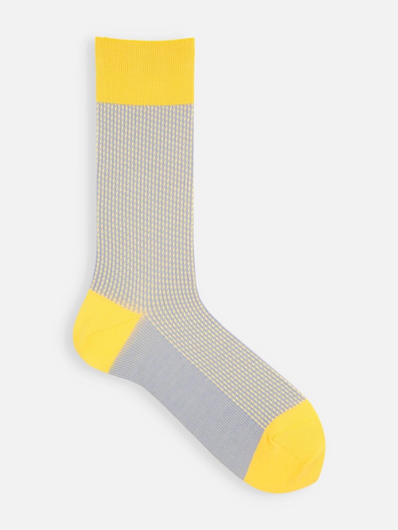 Meias jacquard pied-de-poule até a panturrilha L