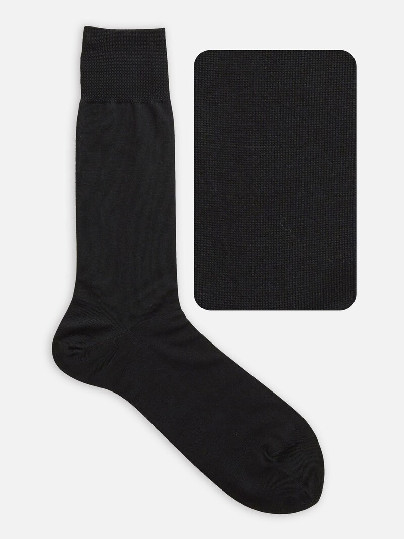 Supima Cotton Plain Mid-Calf Socks S