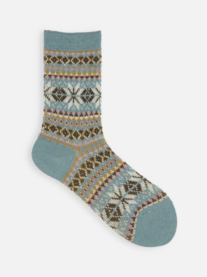 Lambswool Snowflake Low Crew Socks
