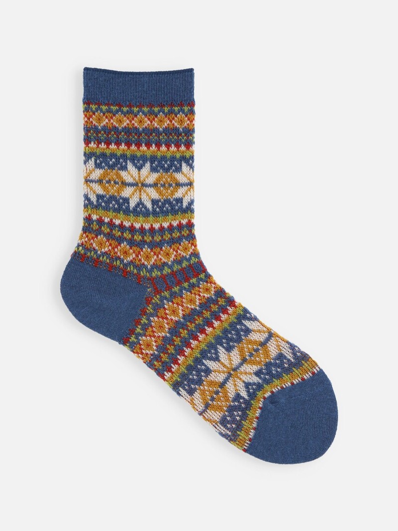 Lambswool Snowflake Low Crew Socks