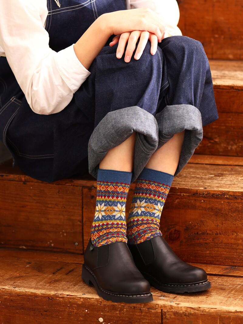 Lambswool Snowflake Low Crew Socks