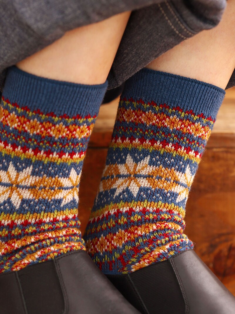 Lambswool Snowflake Low Crew Socks