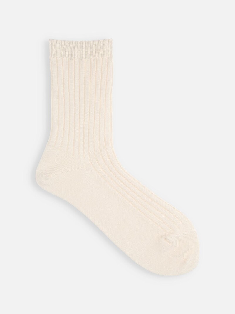 100% Cotton Ribbed Mid-Calf Socks