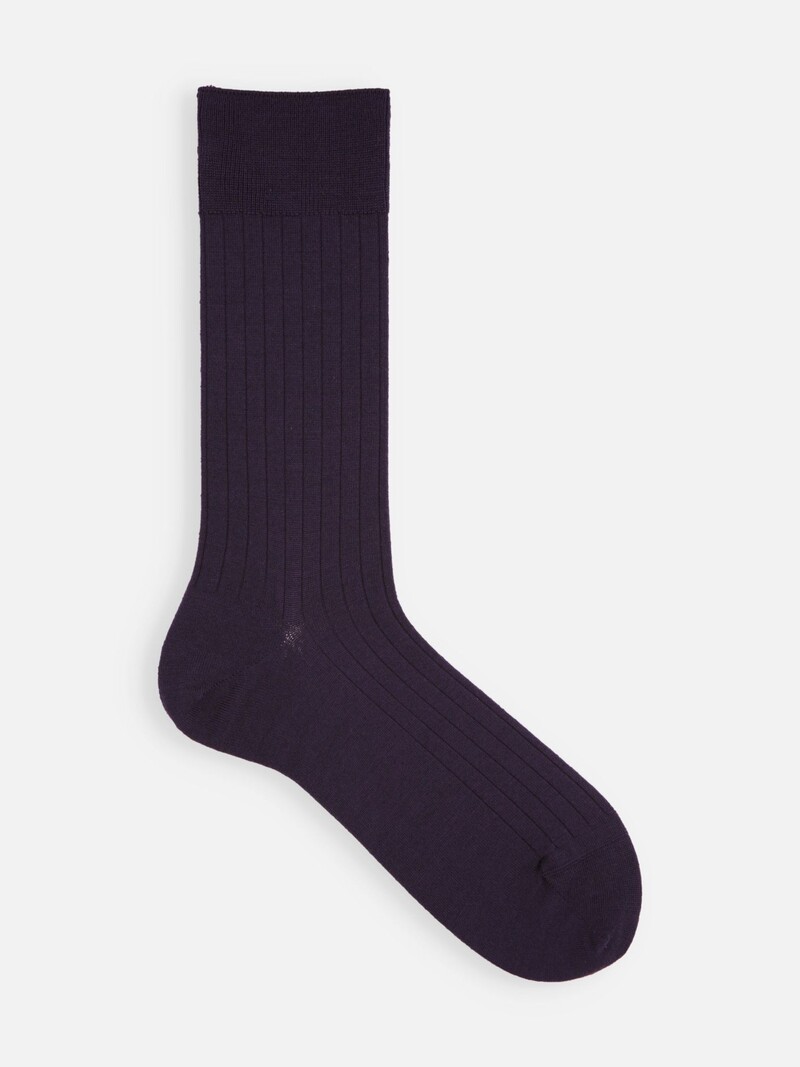 Premium Finest Merino 8x2 Rib Mid-Calf Socks M
