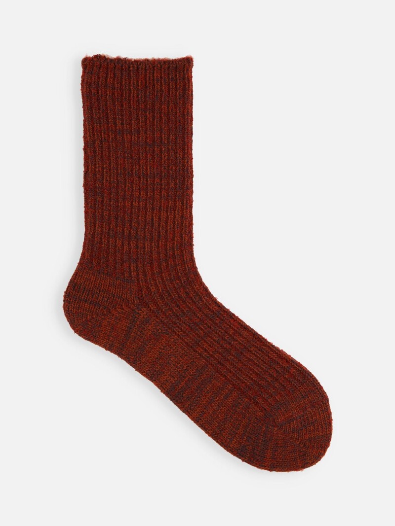 Heathered Rib Crew Socken aus Merinowolle