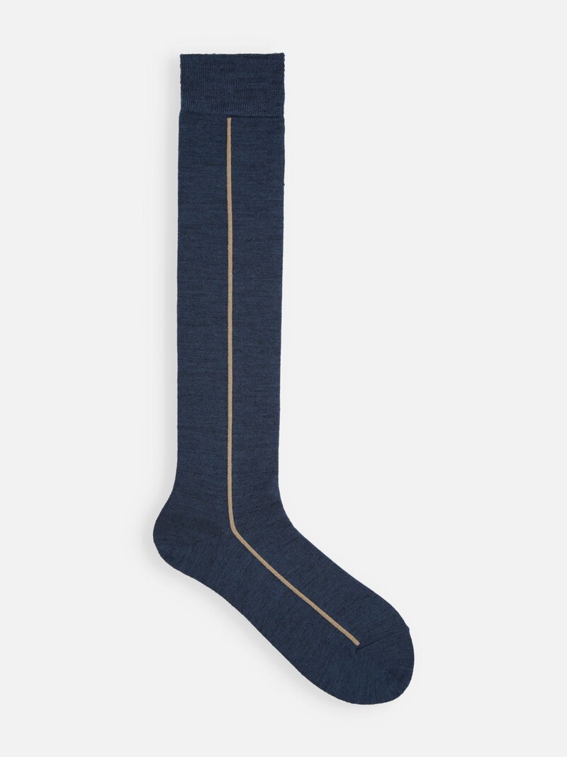 Merino Wool Glitter Line Knee High Socks