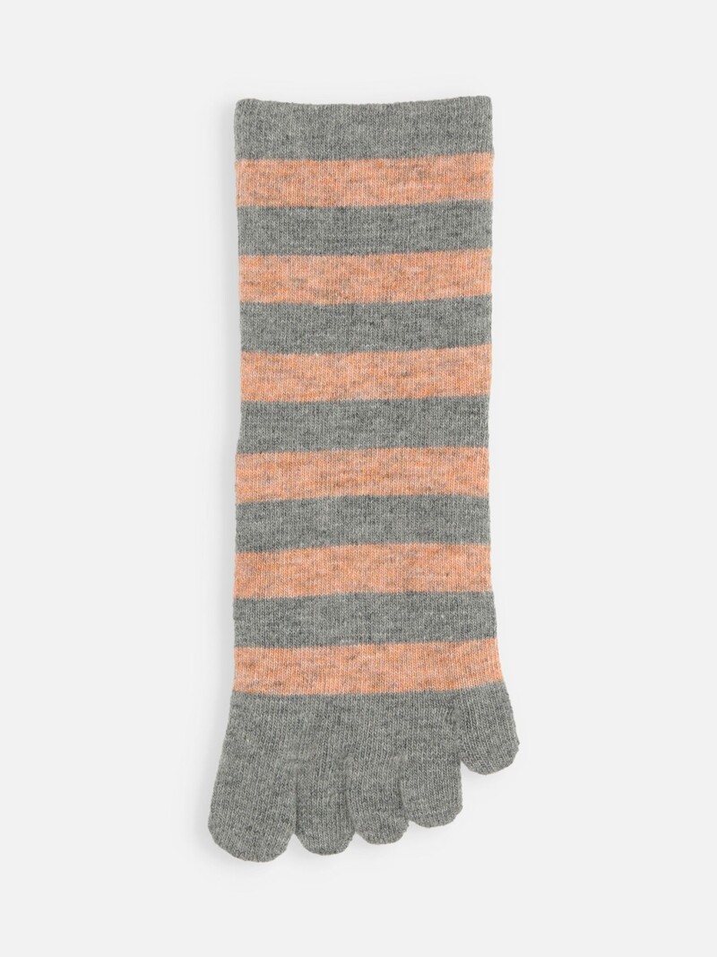 Calcetines de lana de 5 dedos con borde de rayas M - TABIO E-SHOP Paris