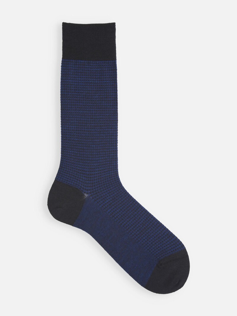 Mittelhohe Socken aus Merinowolle mit Hahnentrittmuster M