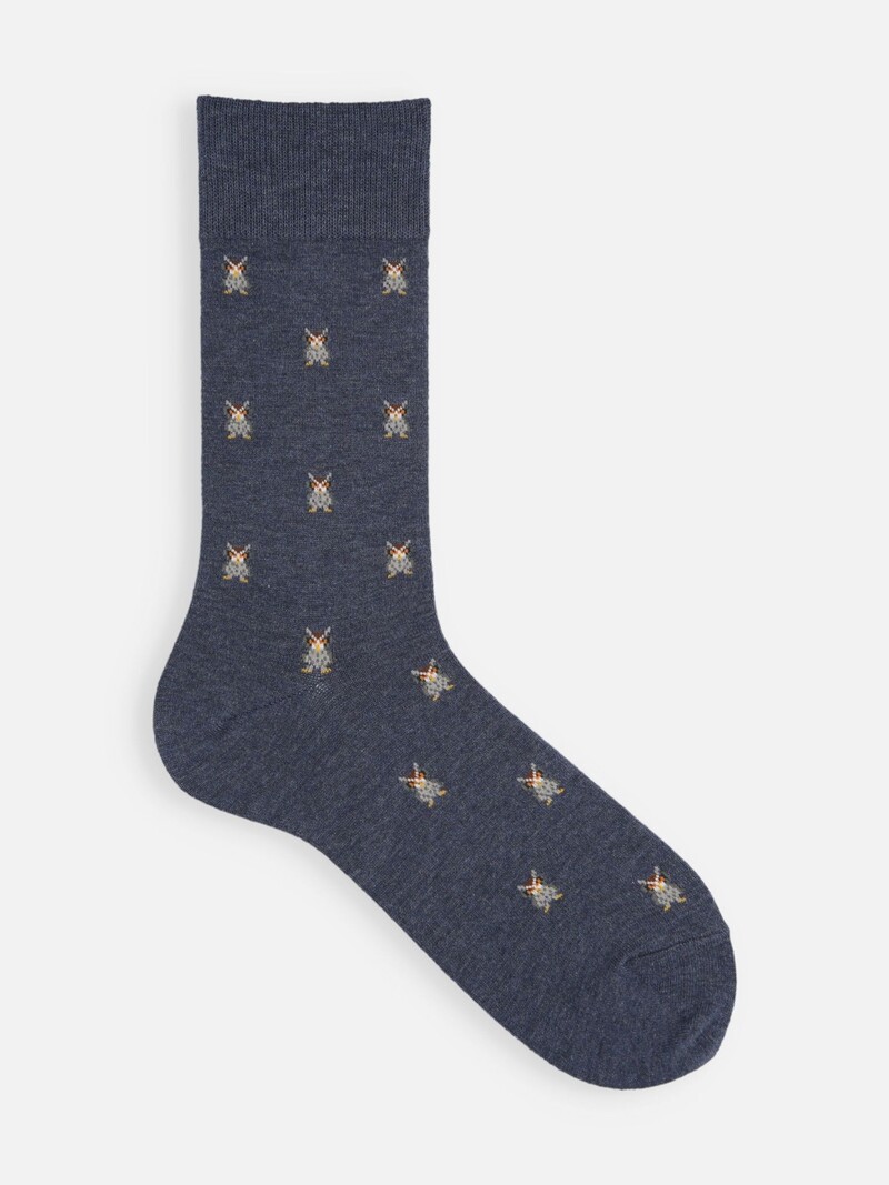 Mi-chaussette motif hibou